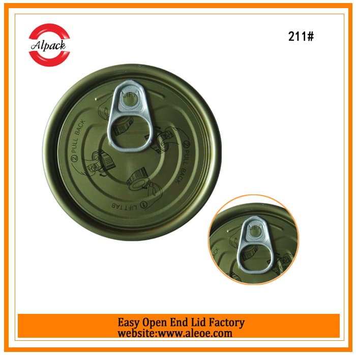 EOE 211_65mm tinplate partial open Lube can easy open lid ma